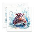 (2 Pack) Hippo Splash Magnets Magnets - Cute Animal Art - Fun Fridge Decor - 5" On Longest Side - Made in USA - Sticks to Refrigerators & Metal Surfaces - MAG8702