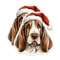 (2 Pack) Basset Hound Christmas Magnets - Santa Dog Holiday Decor - Pet Lover Fridge Magnet Set - 5 Inches On Longest Side - Thick Durable Magnet - Made in USA - MAG29608