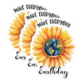 (3 Pack) Earth Day Decals - Sunflower Earth - Earthday Laptop Decals - 3 Inches On Longest Side - Easy Peel & Apply - Made in USA - 3MCS7200