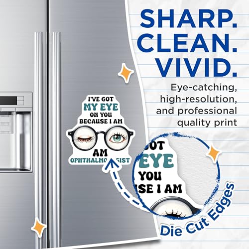 (2 Pack) I've Got My Eye On You Magnets - 5" On Longest Side - for Cars, Fridges, Toolboxes - Made in USA - MAG8089