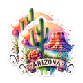 (2 Pack) Arizona Desert Cactus Stickers - Southwest Adventure - Colorful Nature Illustration - 5" On Longest Side - Sticks to Smooth Flat Surfaces - Made in USA - BMCS6517