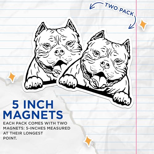 (2 Pack) Bulldog Magnets - Dog Lovers - Animal Lover - Cute Pet Magnets - Dog Owner Gifts - Fridge Magnets - Home - 5" On Longest Side - for Cars, Fridges, Toolboxes - Made in USA - MAG4050