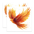(2 Pack) Phoenix Magnets - Fantasy Firebird Art - Rebirth Symbolism - Golden Wings Decor - 5 Inches On Longest Side - Thick Durable Magnet - Made in USA - MAG25309