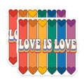 (2 Pack) Love is Love Magnets - Rainbow Pride Decor - LGBTQ+ Ally Statement - Retro Aesthetic Affirmation - Inclusive Home Decor - 5" - Durable Magnet - Made in USA - MAG38920