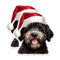 (2 Pack) Christmas Doodle Dog Magnets - Santa Hat Pet Lover Decor - Holiday Refrigerator Accents - 5 Inches On Longest Side - Thick Durable Magnet - Made in USA - MAG30492