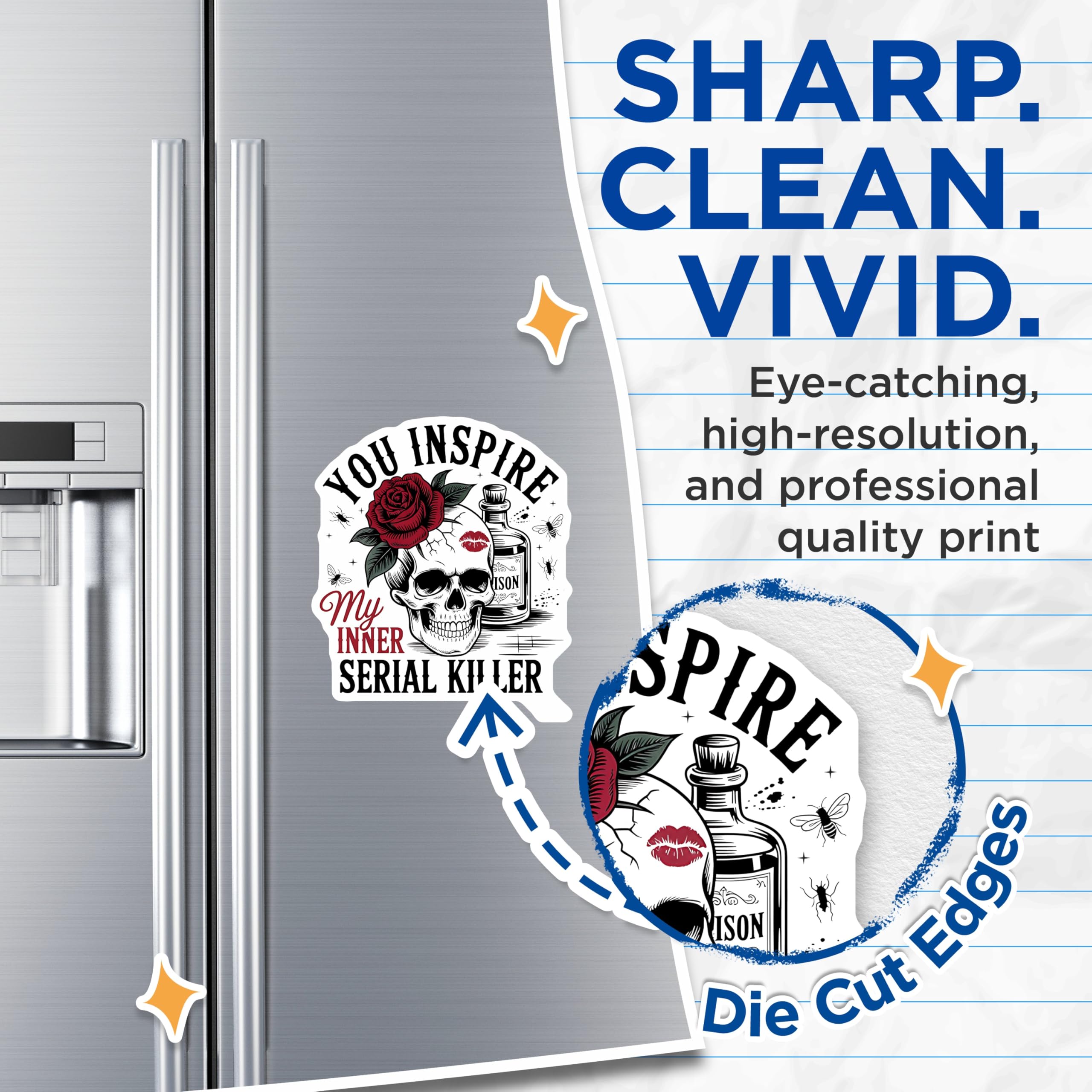 (2 Pack) Serial Killer Magnets - Dark Humor Decor - Goth Home Goods - 5" On Longest Side - Premium Magnet - for Cars, Refrigerators, Toolboxes, Lockers - Made in USA - MAG16616