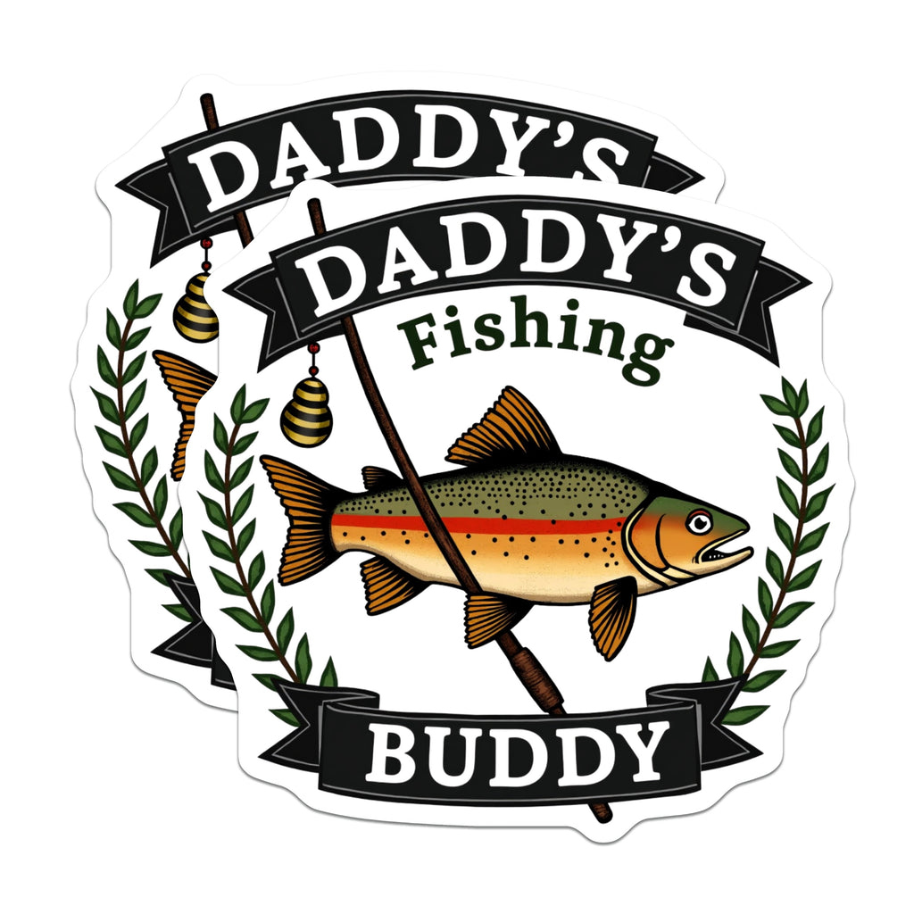 (2 Pack) Daddys Fishing Buddy Magnets - Fisherman Dad Gifts - Outdoors Adventure Decor - 5 Inches On Longest Side - Thick Durable Magnet - Made in USA - MAG37290