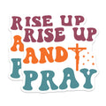 (2 Pack) Rise Up and Pray Christian Magnets - Inspirational Religious Decor - Retro Jesus Faith Magnets - 5 Inches On Longest Side - Thick Durable Magnet - Made in USA - MAG27521