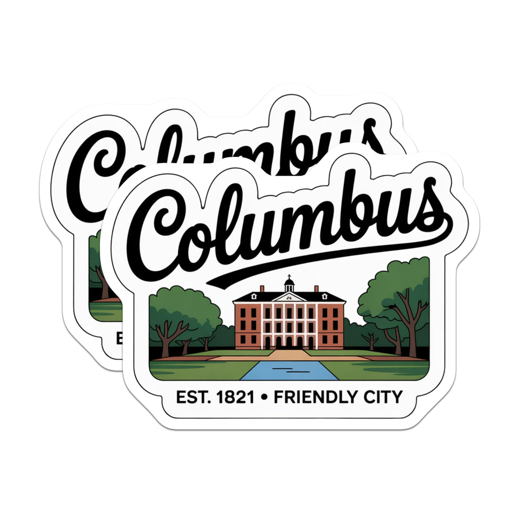 (2 Pack) Columbus Ohio Magnets - Friendly City Est 1821 - State Travel Souvenirs - 5 Inches On Longest Side - Thick Durable Magnet - Made in USA - MAG19017