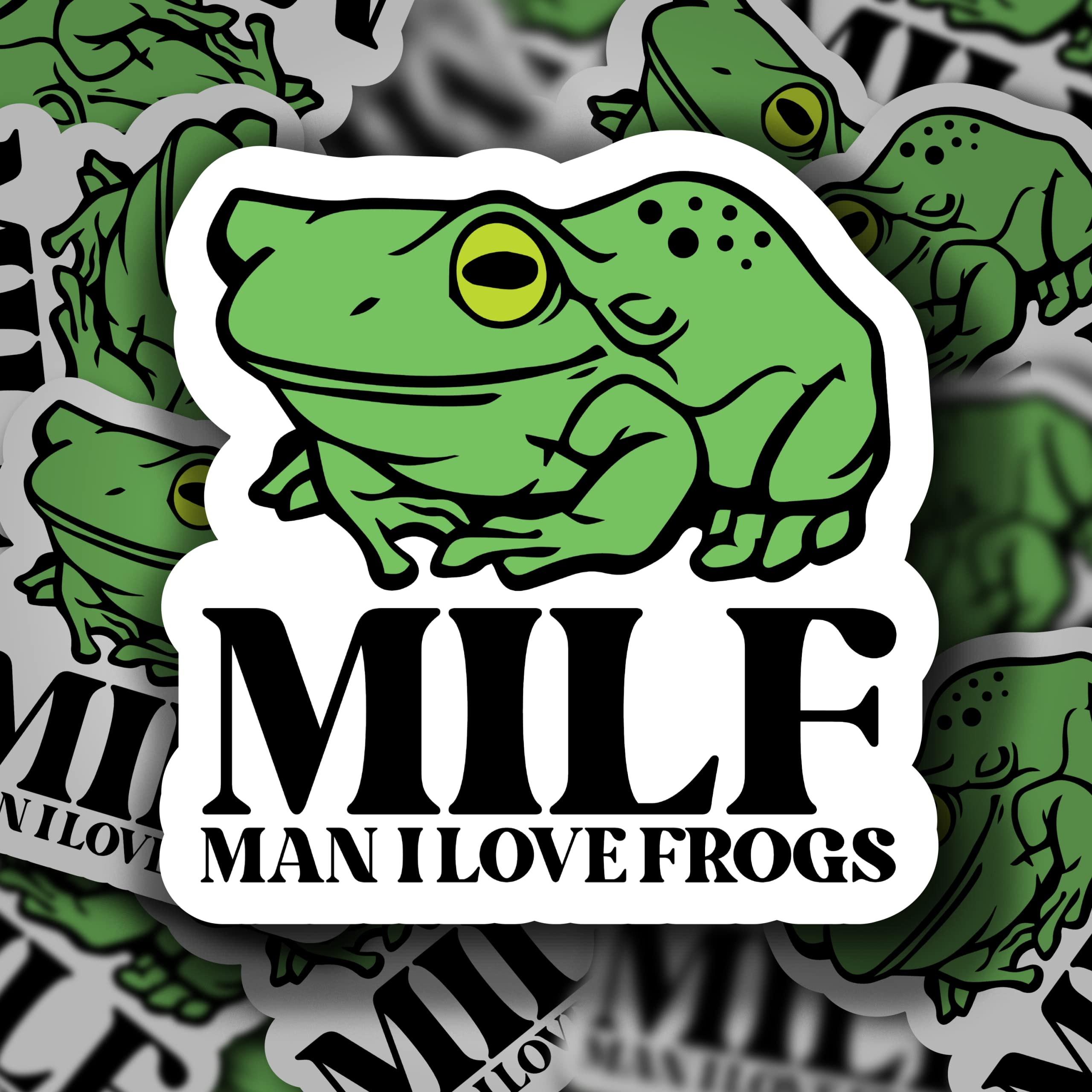 (3 Pack) Man I Love Frogs - Funny Frog Lover Bumper Sticker - 4x4 inch Vinyl Sticker - Printed in USA