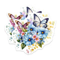(2 Pack) Butterfly Flower Stickers - Floral Stickers - Nature Stickers - 5" On Longest Side - Sticks to Smooth Flat Surfaces - Made in USA - BMCS15862