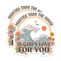 (2 Pack) Christian Magnets - God's Love Quote - Ocean Waves Floral Decor - 5 Inches On Longest Side - Thick Durable Magnet - Made in USA - MAG19342