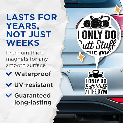 (2 Pack) Funny Fitness Magnets - Gym Humor - Workout Motivation - 5" On Longest Side - for Cars, Fridges, Toolboxes - Made in USA - MAG5608