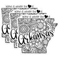 (3 Pack) Arkansas Decals - State Pride Stickers - Home is Where The Heart is - 3 Inches On Longest Side - Easy Peel & Apply - Made in USA - 3MCS7864