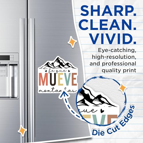 (2 Pack) Faith That Moves Mountains Magnets - Inspirational Quotes - Motivational Magnets for Home Office - 5" On Longest Side - for Cars, Fridges, Toolboxes - Made in USA - MAG3868