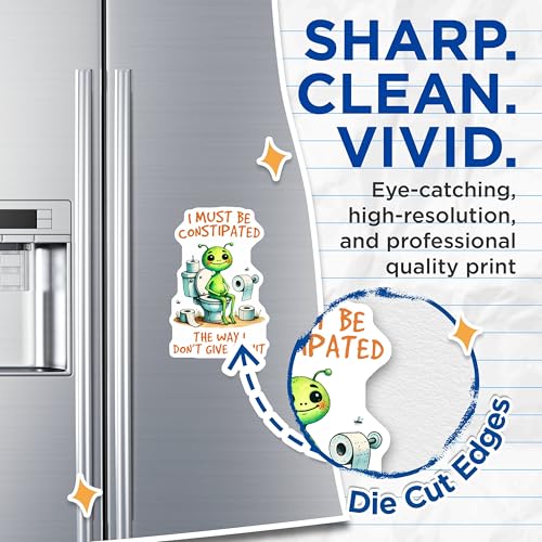(2 Pack) Bathroom Humor Magnet - Cute Toilet Decor - 5" On Longest Side - Sticks to Smooth Flat Surfaces - Made in USA - MAG9679