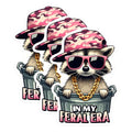 (3 Pack) Raccoon in My Feral Era Decals - Laptop Decal - Funny Raccoon Decals - 3 Inches On Longest Side - Easy Peel & Apply - Made in USA - 3MCS0270