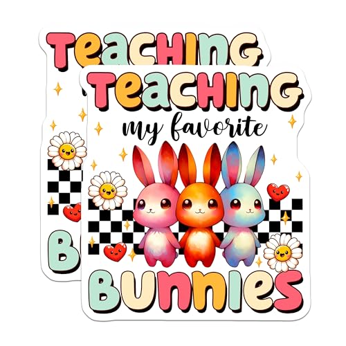 (2 Pack) Teaching My Favorite Bunnies Magnets - Classroom Decor - 5" On Longest Side - for Cars, Fridges, Toolboxes - Made in USA - MAG8137