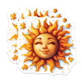 (2 Pack) Happy Puzzle Sun Magnets - Cheerful Jigsaw Art - Positive Vibe Decor - 5 Inches On Longest Side - Thick Durable Magnet - Made in USA - MAG25966