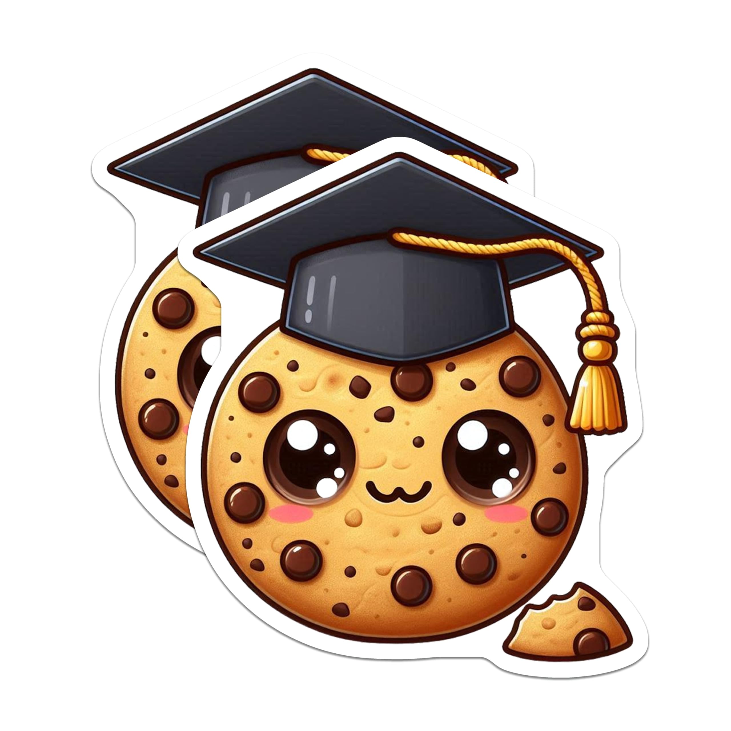 (2 Pack) Graduation Cookie Magnets - Cute Food Magnets - Kawaii Cookie Decor - 5" On Longest Side - Premium Magnet - for Cars, Refrigerators, Toolboxes, Lockers - Made in USA - MAG14677