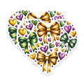 (2 Pack) Mardi Gras Heart Bows Magnets - Festive Celebration Decor - Love Kitchen Accents - 5 Inches On Longest Side - Thick Durable Magnet - Made in USA - MAG28824
