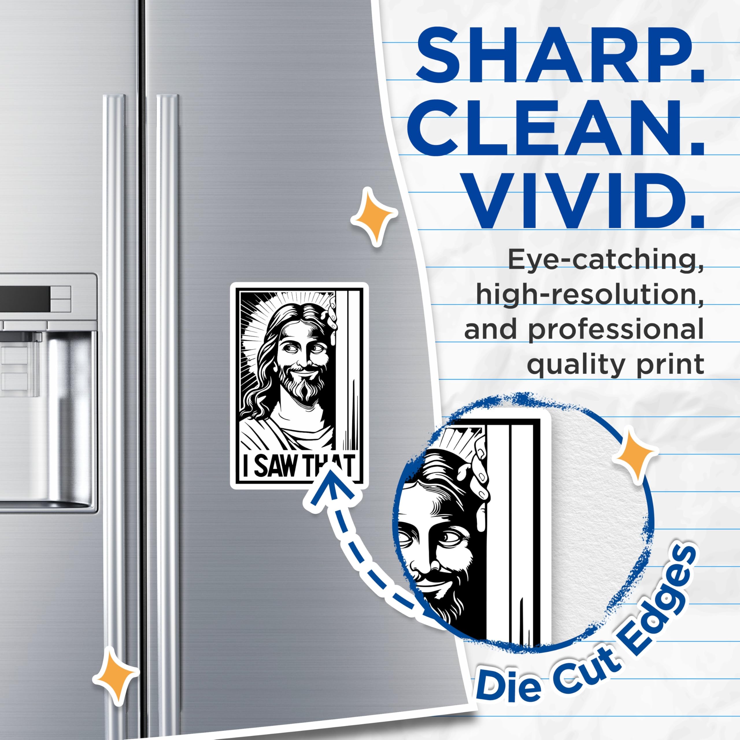 (2 Pack) Jesus I Saw that Magnets - Funny Christian Meme - Refrigerator Decor for Kitchen Locker - 5 Inches On Longest Side - Thick Durable Magnet - Made in USA - MAG30580