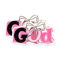 (2 Pack) Christian Faith Magnets - Aesthetic God Bow - Religious Pink Decor - 5 Inches On Longest Side - Thick Durable Magnet - Made in USA - MAG23341