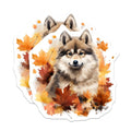 (2 Pack) Autumn Dog Magnets - Cute Pet Refrigerator Decor - Fall Puppy Art Kitchen Accent - 5 Inches On Longest Side - Thick Durable Magnet - Made in USA - MAG27162