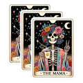 (3 Pack) The Mama Tarot Card Decals - Floral Skeleton - Celestial Laptop Sticker - 3 Inches On Longest Side - Easy Peel & Apply - Made in USA - 3MCS4218
