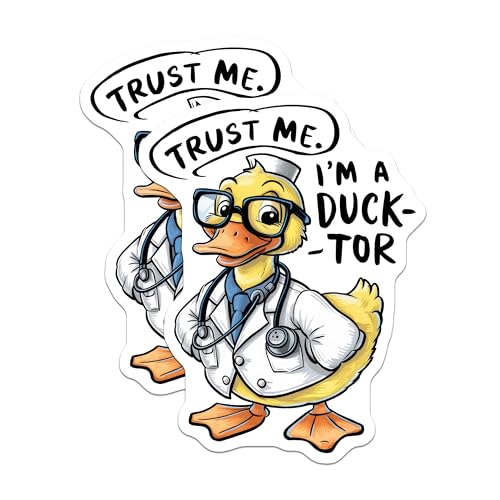 (2 Pack) Funny Duck Illustration Magnet - 5" On Longest Side - Sticks to Smooth Flat Surfaces - Made in USA - MAG9536