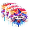 (3 Pack) Arkansas Decals - State Pride Sticker - Laptop Decals- 3 Inches On Longest Side - Easy Peel & Apply - Made in USA - 3MCS5675