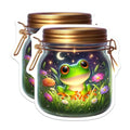 (2 Pack) Cute Green Frog Magnet - Night Sky Scene - 5" On Longest Side - Sticks to Smooth Flat Surfaces - Made in USA - MAG9353