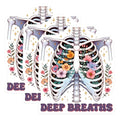 (3 Pack) Floral Skeleton Decals - Deep Breaths Quote - Anatomy Art Sticker - 3 Inches On Longest Side - Easy Peel & Apply - Made in USA - 3MCS7013