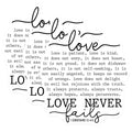 (3 Pack) Love Never Fails Decals - Bible Verse - 1 Corinthians Scripture Decals - 3 Inches On Longest Side - Easy Peel & Apply - Made in USA - 3MCS4939