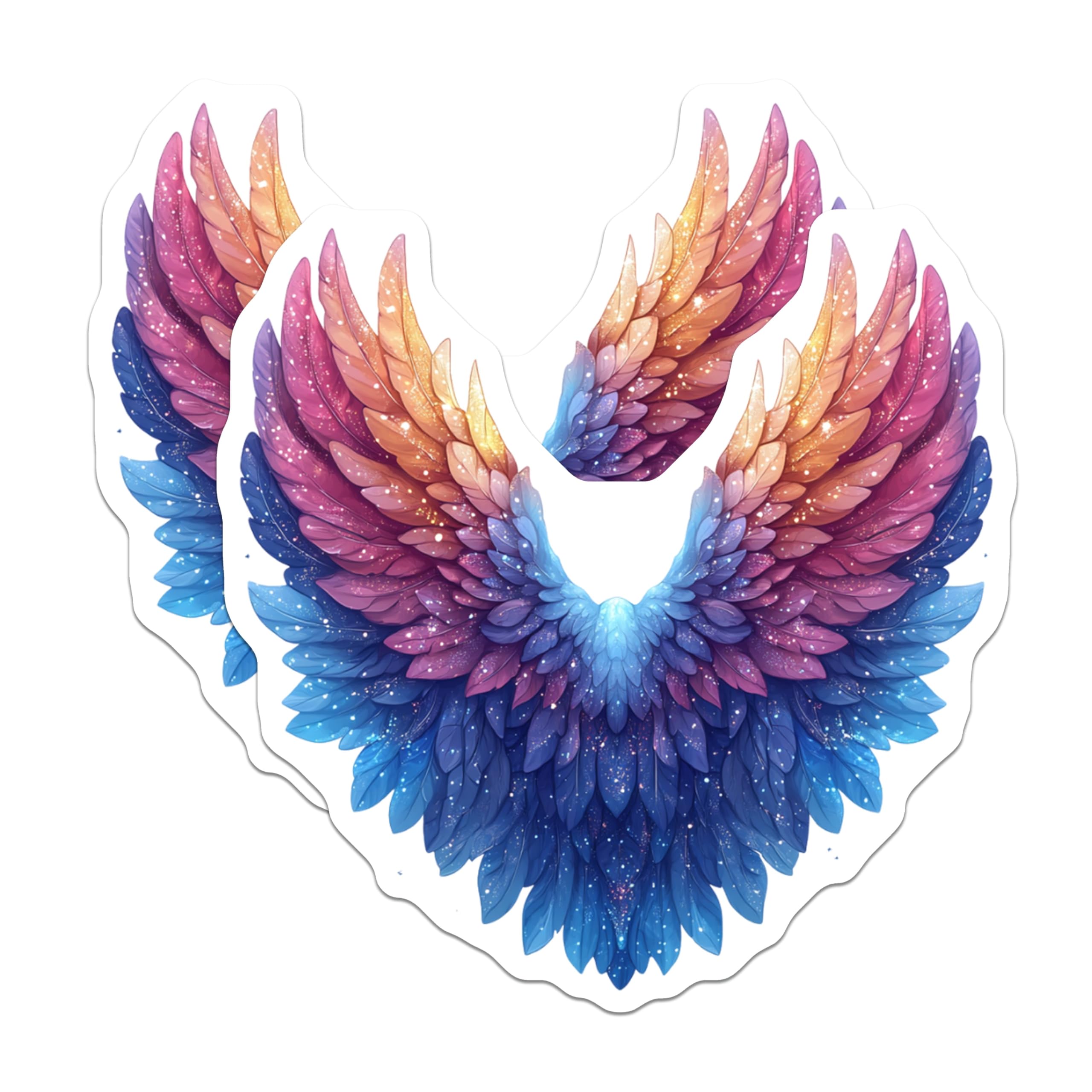 (2 Pack) Celestial Wings Magnets - Magical Fantasy Decor - Spiritual Aesthetic Art - 5 Inches On Longest Side - Thick Durable Magnet - Made in USA - MAG30040