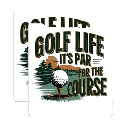 (2 Pack) Golf Life Stickers - Funny Golf Quote Stickers - Golfing Gifts for Men - Golf Lovers Stickers - 5" On Longest Side - Sticks to Smooth Flat Surfaces - Made in USA - BMCS4253