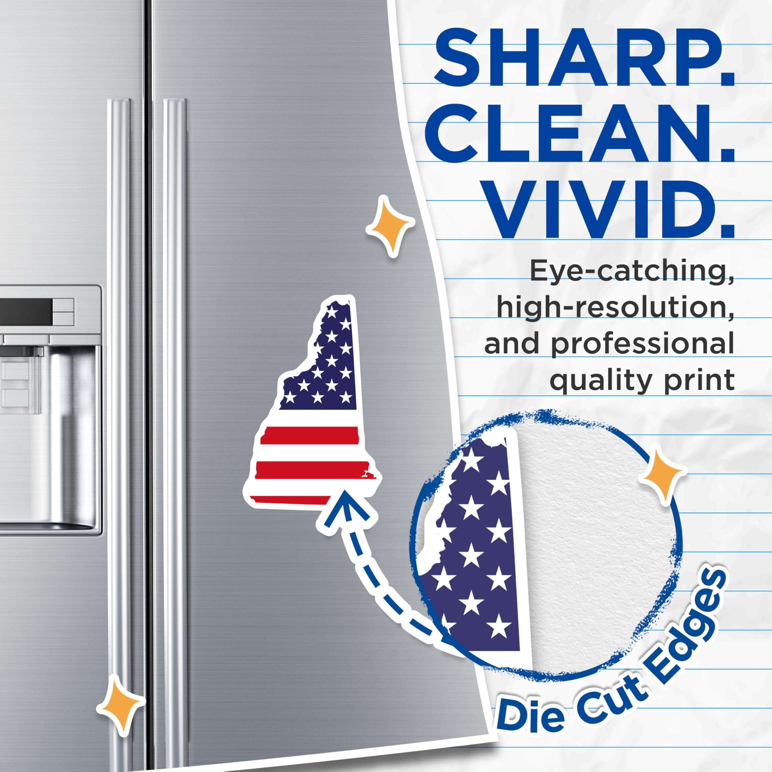 (2 Pack) New Hampshire Flag Magnets - Patriotic State Outline - USA America Pride Decor - 5 Inches On Longest Side - Thick Durable Magnet - Made in USA - MAG22466