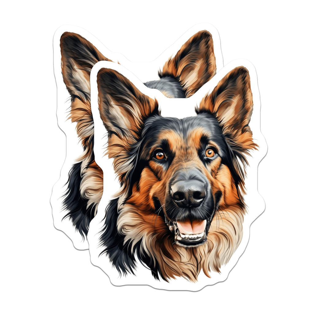 (2 Pack) German Shepherd Magnets - GSD Dog Lover Decor - Pet Owner Accessory - Loyal Canine Breed Art - 5 Inches On Longest Side - Thick Durable Magnet - Made in USA - MAG28830
