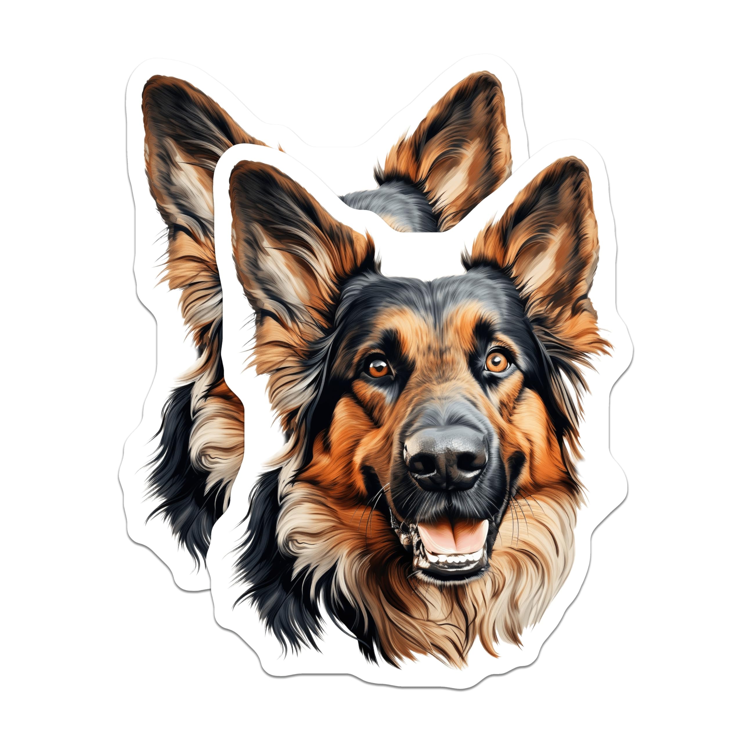 (2 Pack) German Shepherd Magnets - GSD Dog Lover Decor - Pet Owner Accessory - Loyal Canine Breed Art - 5 Inches On Longest Side - Thick Durable Magnet - Made in USA - MAG28830