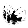 (2 Pack) Fishing Magnets - Fisherman Boat Decor - Lake House Decorations - 5" On Longest Side - Premium Magnet - for Cars, Refrigerators, Toolboxes, Lockers - Made in USA - MAG17049