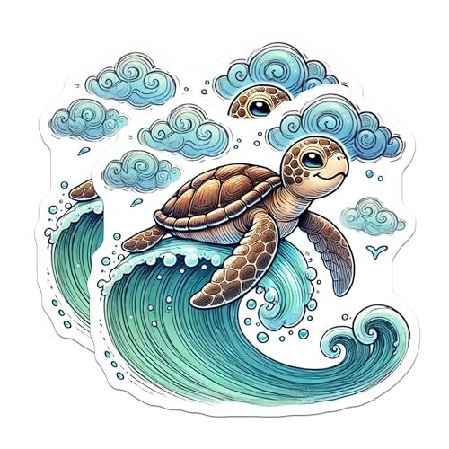 (2 Pack) Ocean Animal Decor Magnet - Cute Sea Creature - 5" On Longest Side - Sticks to Smooth Flat Surfaces - Made in USA - MAG10104