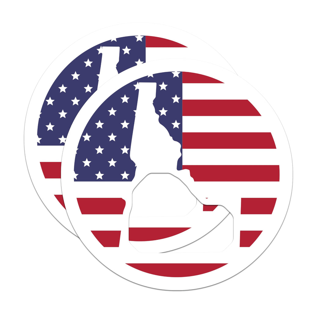 (2 Pack) Idaho State Magnets - American Flag Design - Patriotic United States Map Decor - 5 Inches On Longest Side - Thick Durable Magnet - Made in USA - MAG19640