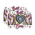 (2 Pack) Best Mom Ever Magnets - Leopard Print Pink Heart Accent - Mothers Day Birthday Appreciation Decor - 5 Inches On Longest Side - Thick Durable Magnet - Made in USA - MAG24225