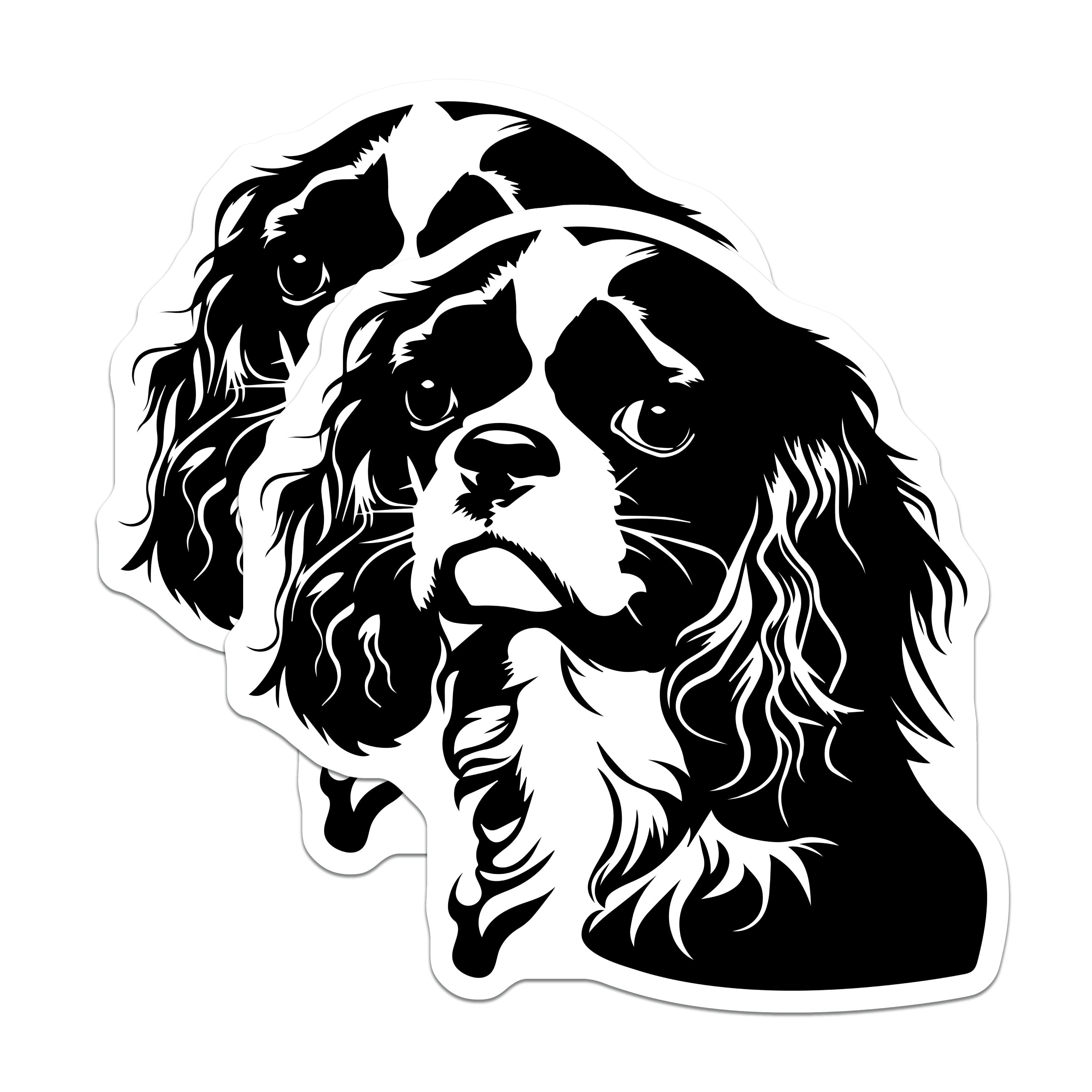 (2 Pack) Cavalier King Charles Magnets - Dog Breed Pet Owner Display - Refrigerator Locker Decor - 5 Inches On Longest Side - Thick Durable Magnet - Made in USA - MAG36687