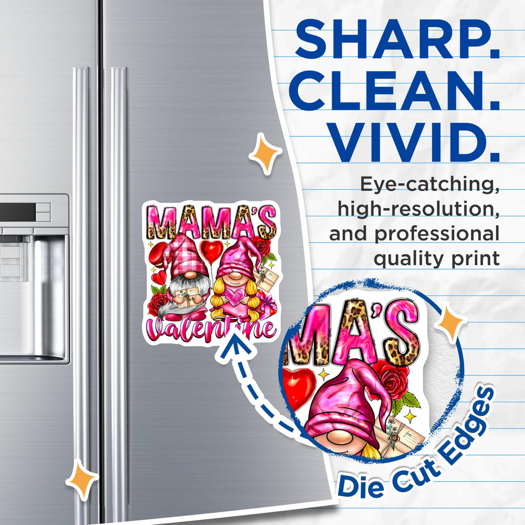 (2 Pack) Mama's Valentine Gnomes Magnets - Pink Leopard Print Love Decor - Sweetheart Couple Fridge Magnets - 5 Inches On Longest Side - Thick Durable Magnet - Made in USA - MAG24193