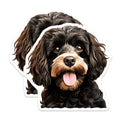 (2 Pack) Cute Cockapoo Magnets - Black Tan Dog Art - Happy Doodle Pet Decor - Animal Lover Refrigerator Accessory - 5 Inches On Longest Side - Thick Durable Magnet - Made in USA - MAG30100