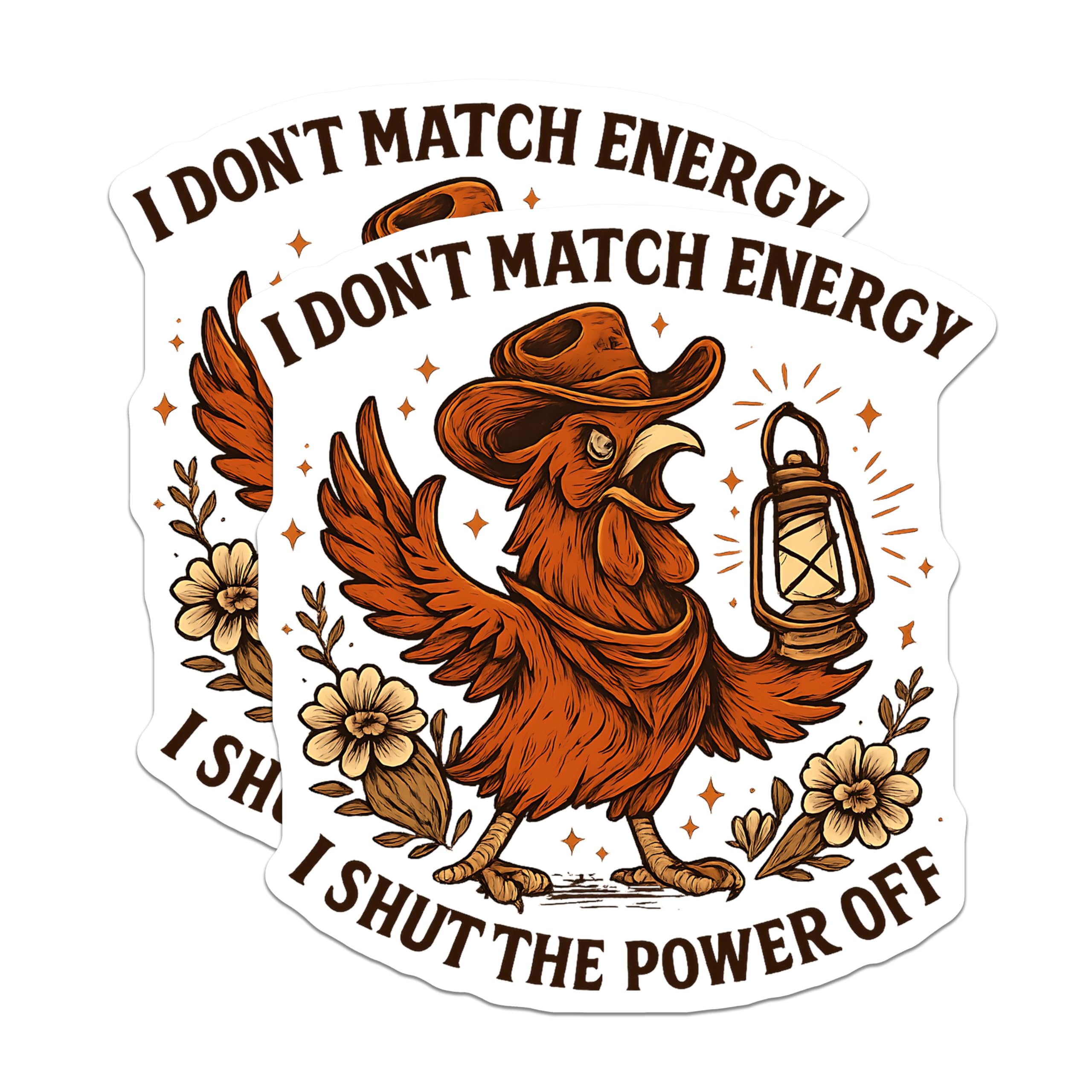(2 Pack) Funny Chicken Magnets - Cowboy Rooster Art - Sarcastic Quote Kitchen Decor - 5" On Longest Side - Premium Magnet - for Cars, Refrigerators, Toolboxes, Lockers - Made in USA - MAG16749