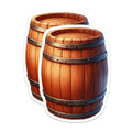 (2 Pack) Barrel Stickers - Wooden Keg - Rustic Vintage Design - 5" On Longest Side - Sticks to Smooth Flat Surfaces - Made in USA - BMCS6656