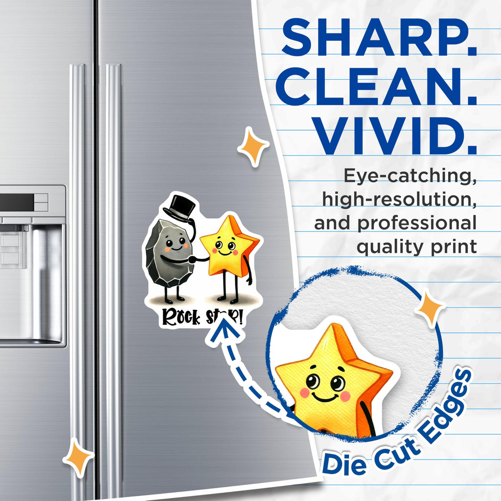(2 Pack) Funny Rock Star Magnets - Refrigerator Decor - 5" On Longest Side - for Cars, Fridges, Toolboxes - Made in USA - MAG7587