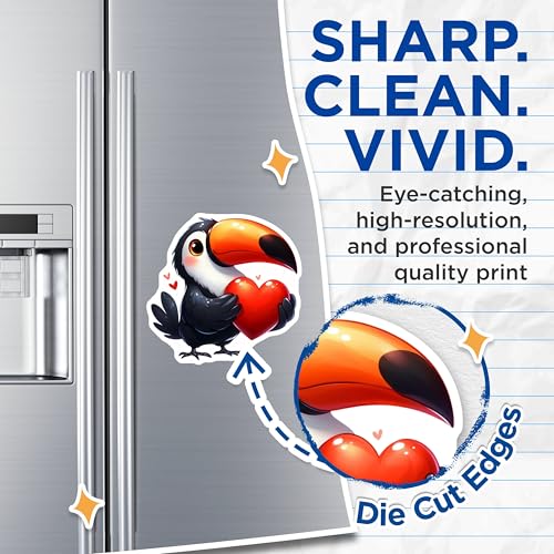 (2 Pack) Toucan Heart Magnets - Cute Bird Lover - Animal Fridge Magnets - 5" On Longest Side - for Cars, Fridges, Toolboxes - Made in USA - MAG3677